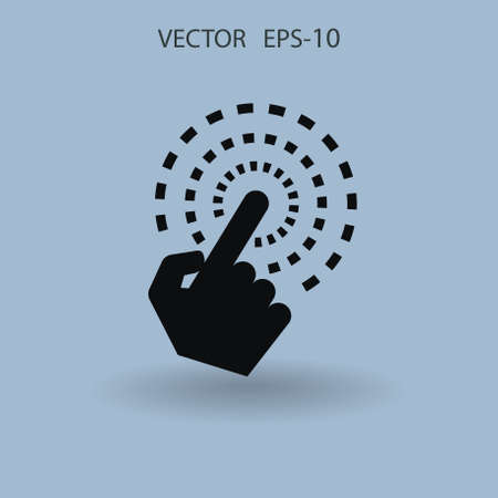 Flat Hand Touch icon, vector illustrationのイラスト素材