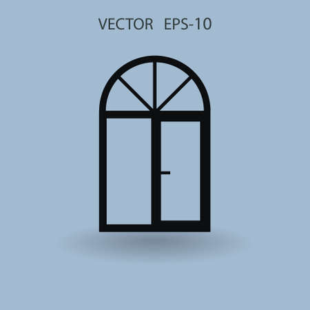 Flat Window icon, vector illustrationのイラスト素材