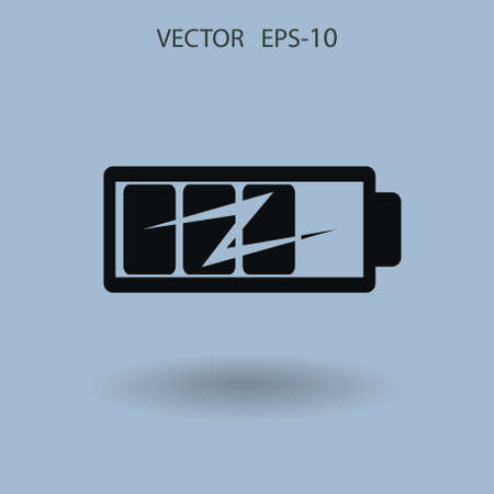 Flat battery icon, vector illustrationのイラスト素材