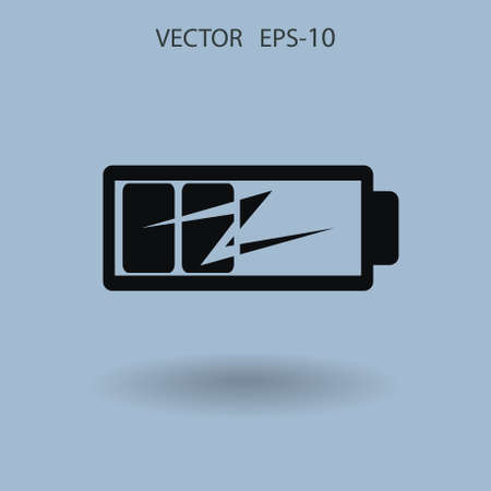 Flat battery low power icon, vector illustrationのイラスト素材
