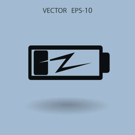Flat battery low power icon, vector illustrationのイラスト素材
