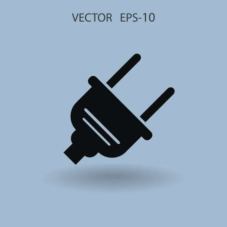 Flat a power plug  vector iconのイラスト素材