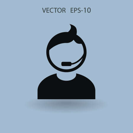 Flat icon of support. vector illustrationのイラスト素材