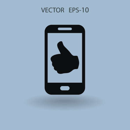 Flat icon of smartphone. vector illustrationのイラスト素材