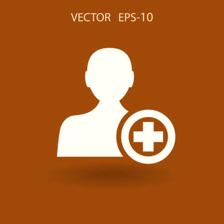 Flat icon of add friend vector illustrationのイラスト素材