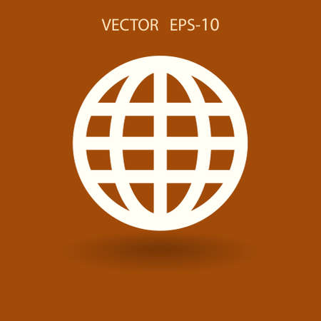Flat icon of globe. vector illustrationのイラスト素材