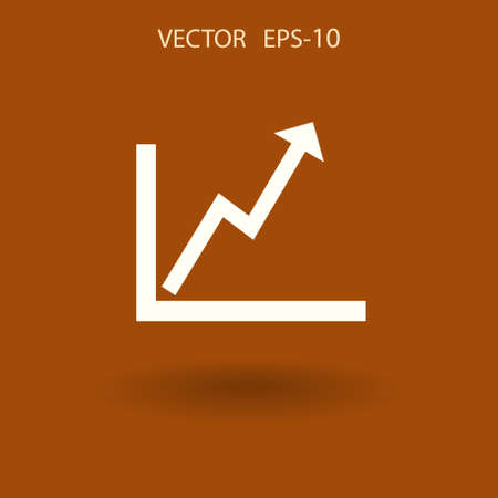 Flat icon of graph. vector illustrationのイラスト素材