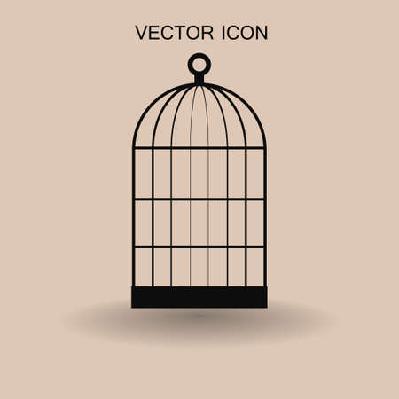 cage life and transport of birds vector iconのイラスト素材