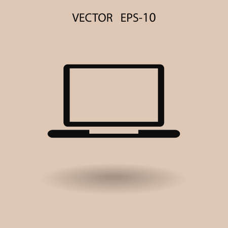 Flat icon of laptop. vector illustrationのイラスト素材