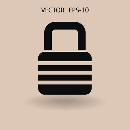Flat icon of lock. vector illustrationのイラスト素材