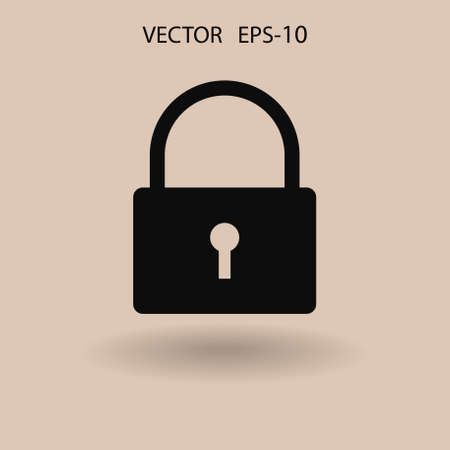 Flat icon of lock. vector illustrationのイラスト素材