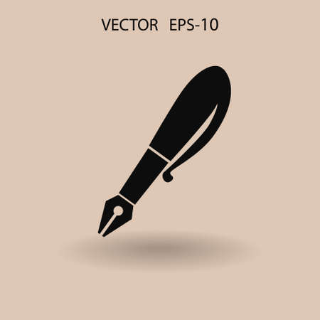Flat  icon of pen. vector illustrationのイラスト素材