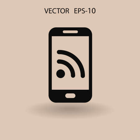 RSS mobile icon. vector illustrationのイラスト素材