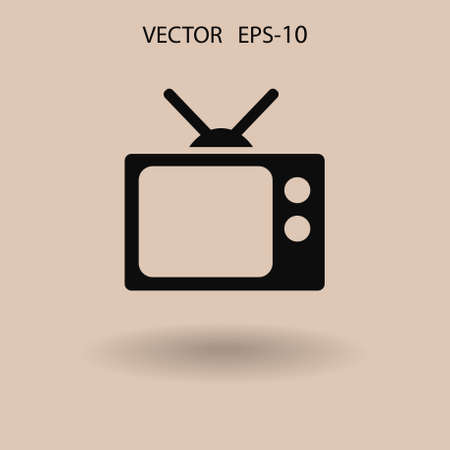 Flat icon of tv. vector illustrationのイラスト素材