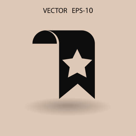 Flat long shadow Favorite bookmark icon, vector illustrationのイラスト素材