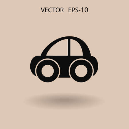 Flat long shadow Car icon, vector illustrationのイラスト素材