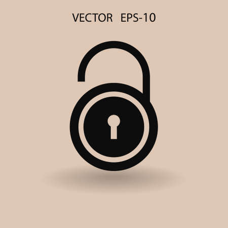 Flat icon of unlock. vector illustrationのイラスト素材