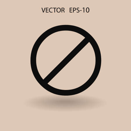 Flat icon of a prohibition. vector illustrationのイラスト素材