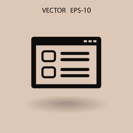 Flat Web window icon, vector illustrationのイラスト素材