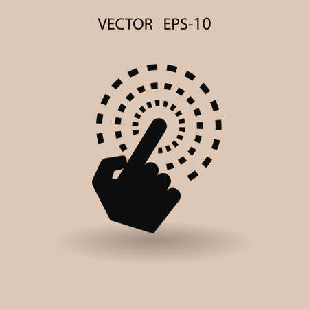 Flat Hand Touch icon, vector illustrationのイラスト素材