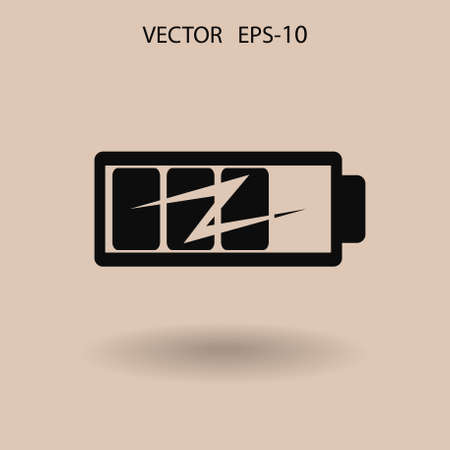 flat battery icon, vector illustrationのイラスト素材