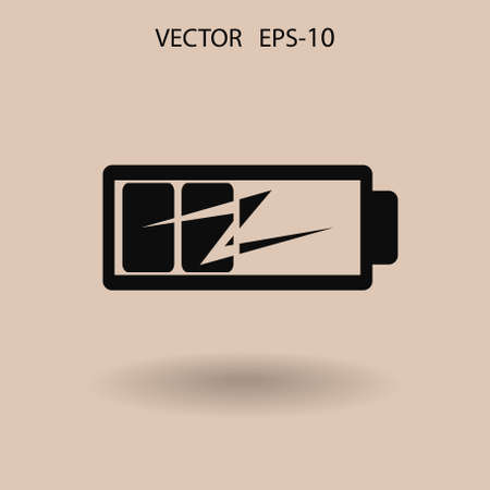 Flat battery low power icon, vector illustrationのイラスト素材