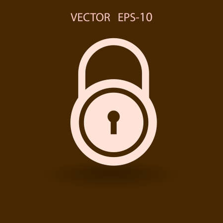 Flat icon of lock. vector illustrationのイラスト素材