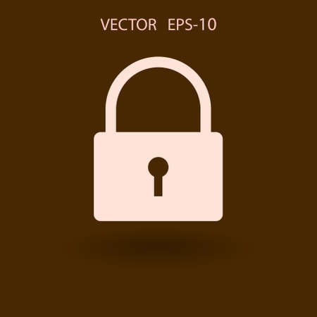 Flat icon of lock. vector illustrationのイラスト素材