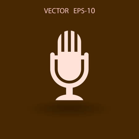 Flat  icon of microphone. vector illustrationのイラスト素材