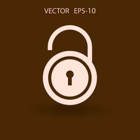 Flat icon of unlock. vector illustrationのイラスト素材