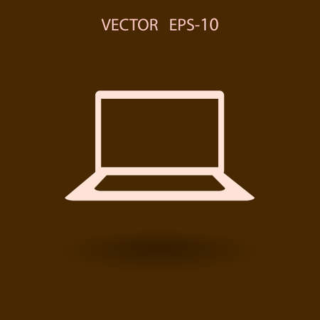Flat icon of laptop. vector illustrationのイラスト素材