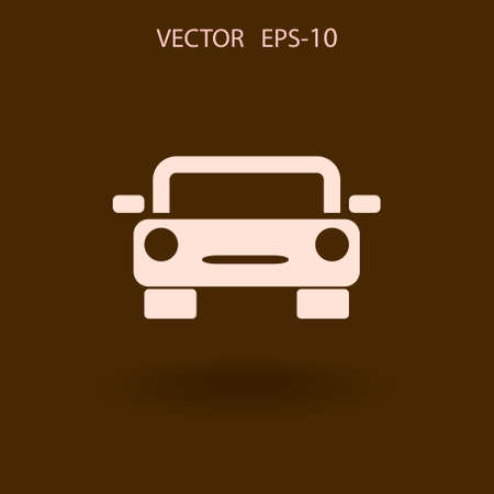 Flat long shadow Car icon, vector illustrationのイラスト素材