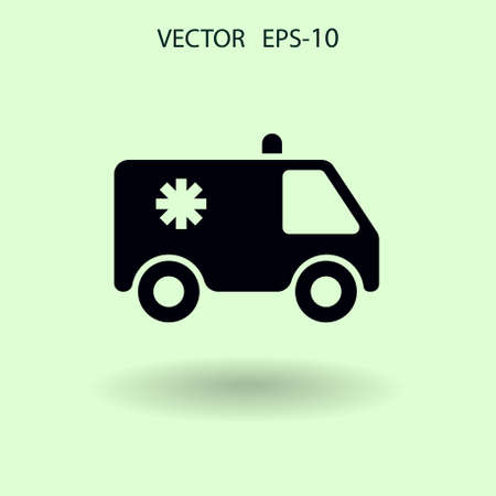 Flat  icon of ambulance vector illustrationのイラスト素材
