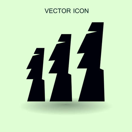 Easter island statues vector icon illustrarionのイラスト素材