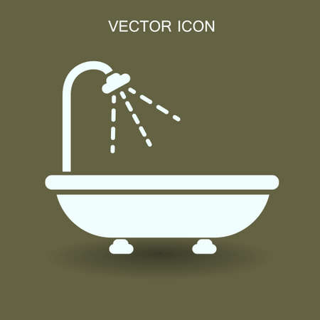 bathtub and shower vector illustrationのイラスト素材