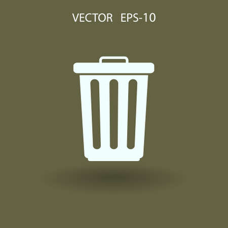 Flat a paper basket icon. vector illustrationのイラスト素材