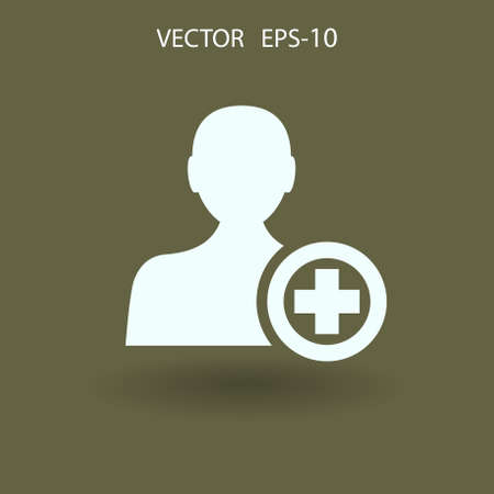 Flat icon of add friend vector illustrationのイラスト素材