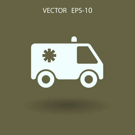Flat  icon of ambulance vector illustrationのイラスト素材