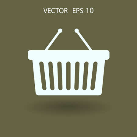Flat  icon of shopping basket. vector illustrationのイラスト素材