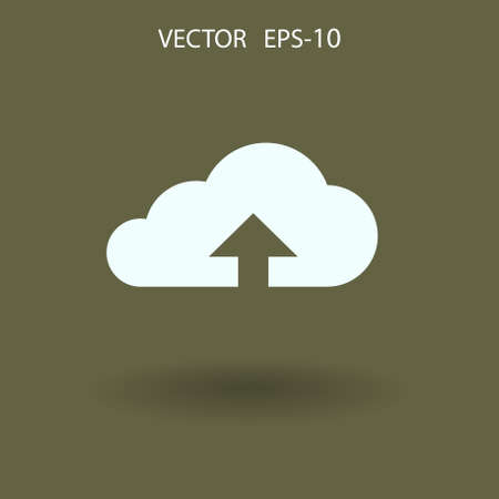 Flat icon of upload cloud. vector illustrationのイラスト素材