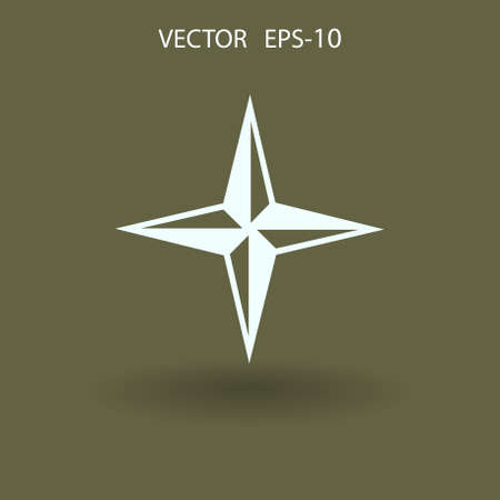 Flat icon of compass. vector illustrationのイラスト素材