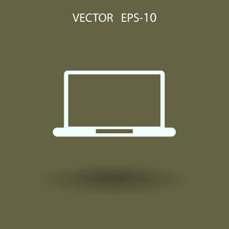 Flat icon of laptop. vector illustrationのイラスト素材