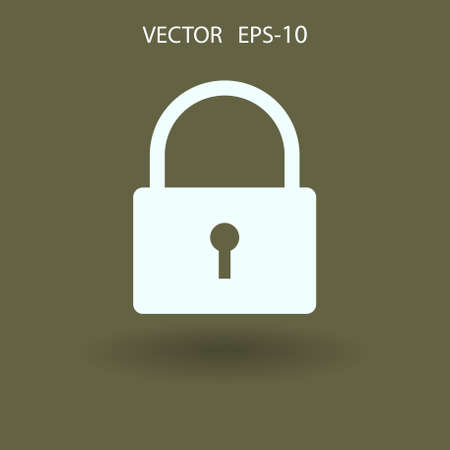 Flat icon of lock. vector illustrationのイラスト素材