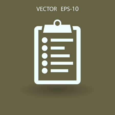 Flat icon of clipboard. vector illustrationのイラスト素材