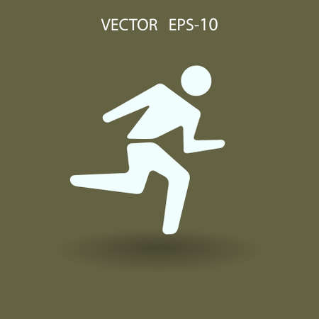 Flat icon of running man. vector illustrationのイラスト素材