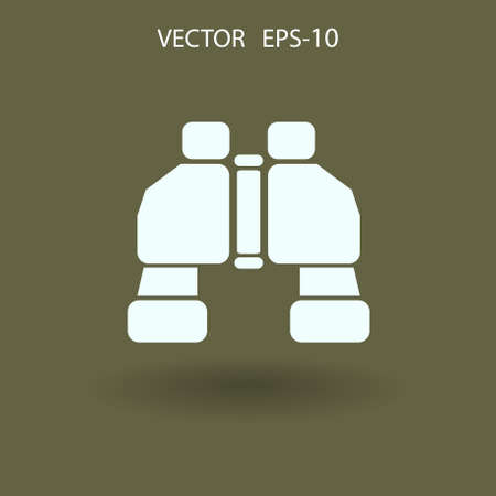 Flat long shadow Binoculars icon, vector illustrationのイラスト素材