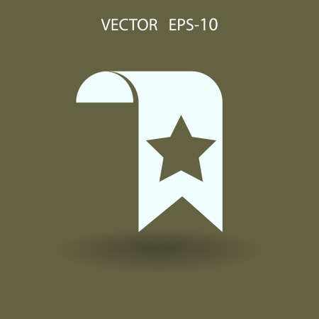 Flat long shadow Favorite bookmark icon, vector illustrationのイラスト素材