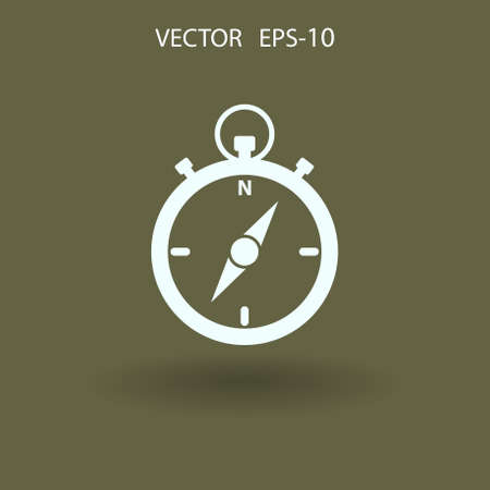 Flat long shadow Stopwatch icon, vector illustrationのイラスト素材