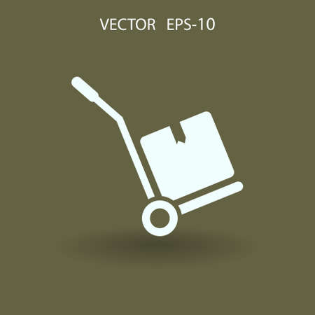 Flat Hand truck icon, vector illustrationのイラスト素材