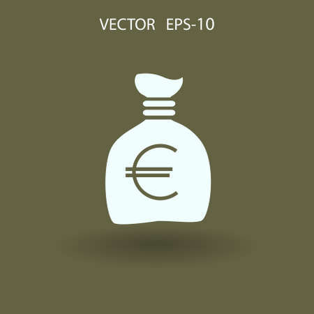 Flat Money bag icon, vector illustrationのイラスト素材